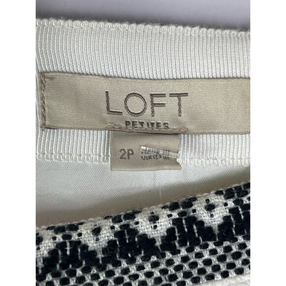 LOFT Costa Jacquard Stripe Shift Mini Skirt, Lined, Size 2 Petite - Picture 6 of 8